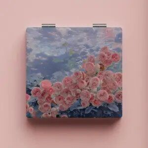 Pink Flowers With Sky Background Double Mirrors